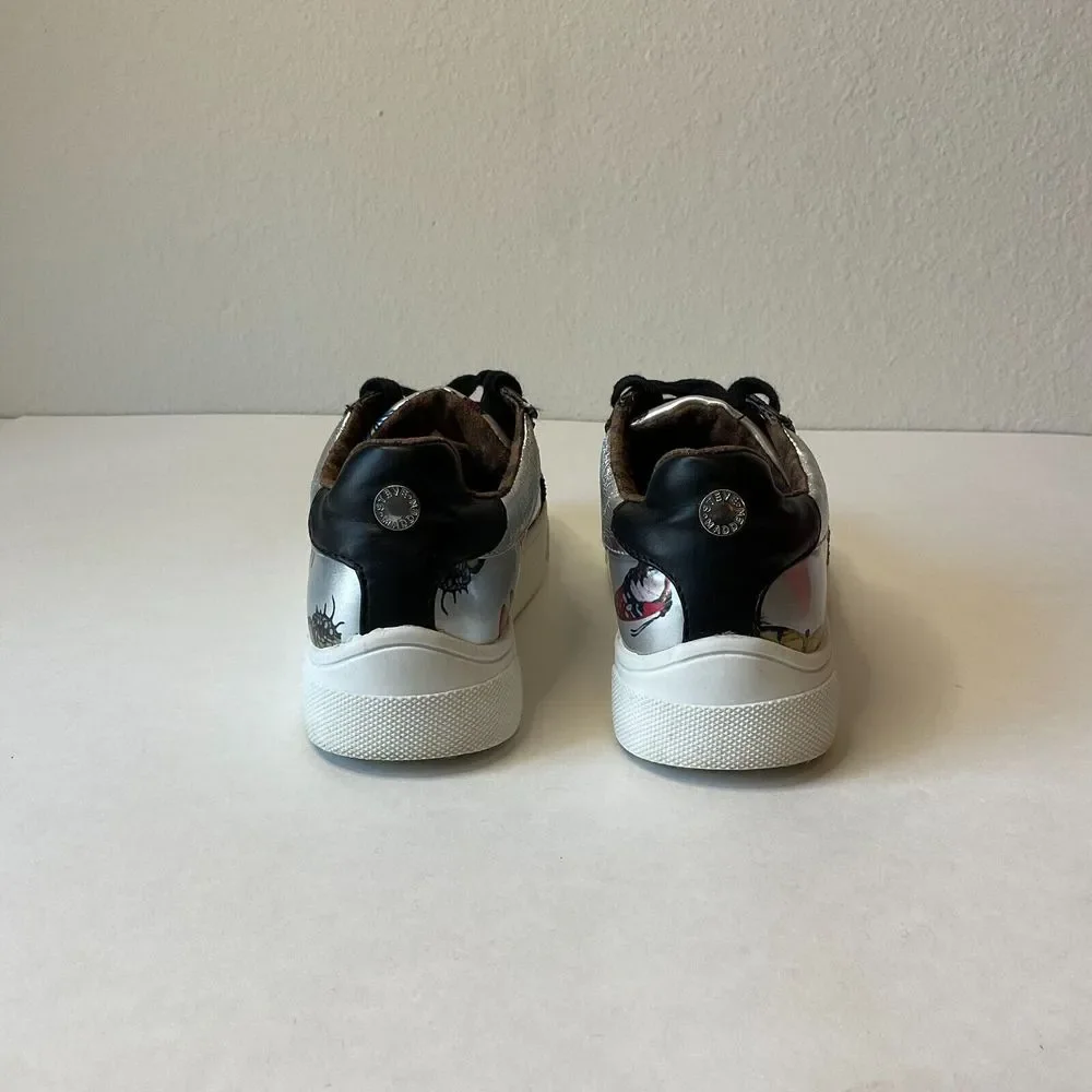 Steve Madden JWINGS Sneakers Silver Multicolor Girls Size 13 Glitter‎ Butterfly